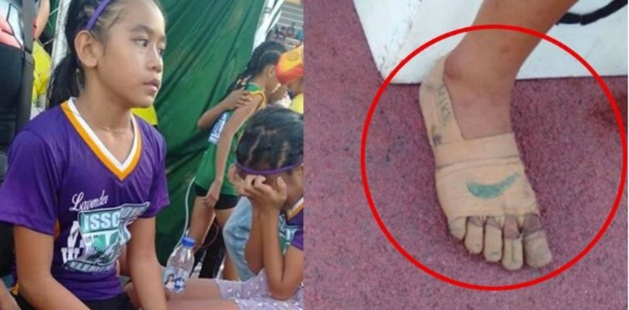 Rhea Bullos: La niña filipina que ganó tres medallas de oro corriendo con vendas en lugar de zapatillas.