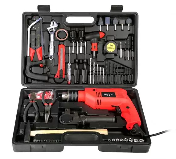 Kit de herramientas con taladro Nappo NHK-008, 120 piezas, nuevo.