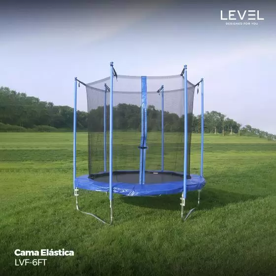 Cama elástica Level 6ft - Estructura resistente y red de protección UV