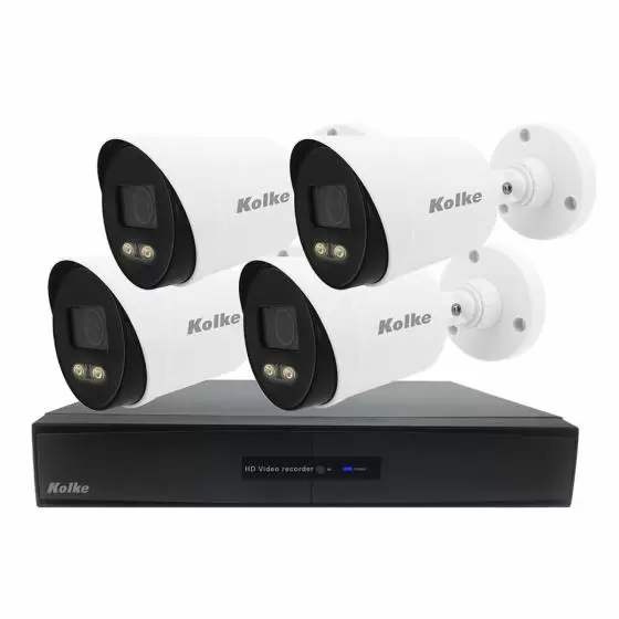 Kit cámara seguridad Kolke KUC-593 con audio, visión color diurna/nocturna.