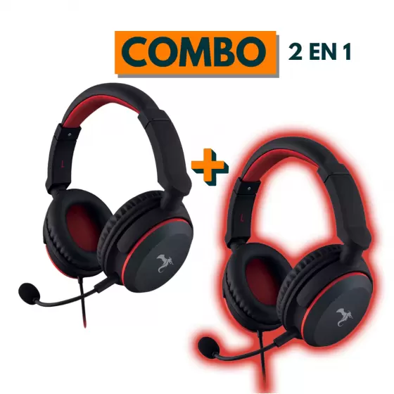 Auricular gamer con micrófono Kolke Hero KGA-312, 2x1 en rojo.