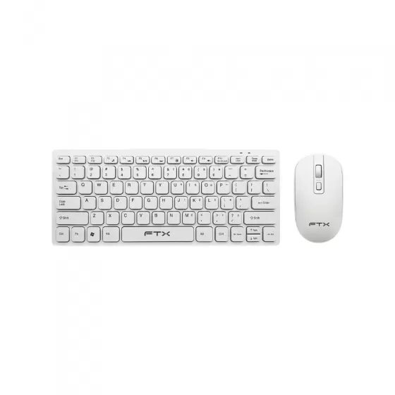 Teclado y mouse inalámbricos FTX en español, blanco, nuevo.