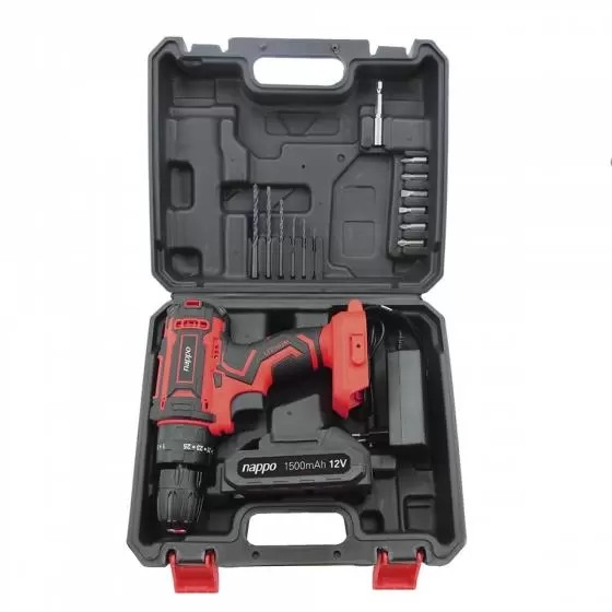 Kit taladro inalámbrico de impacto Nappo 16 pcs NHK-217, nuevo. - Imagen 2