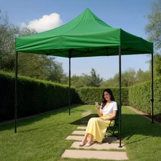 Toldo plegable 3x3 Level verde - Ideal para eventos y camping - Imagen 2