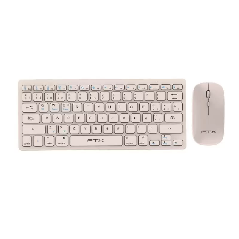 Combo Teclado y Mouse Inalámbricos FTXGK03 - Dorado Compacto