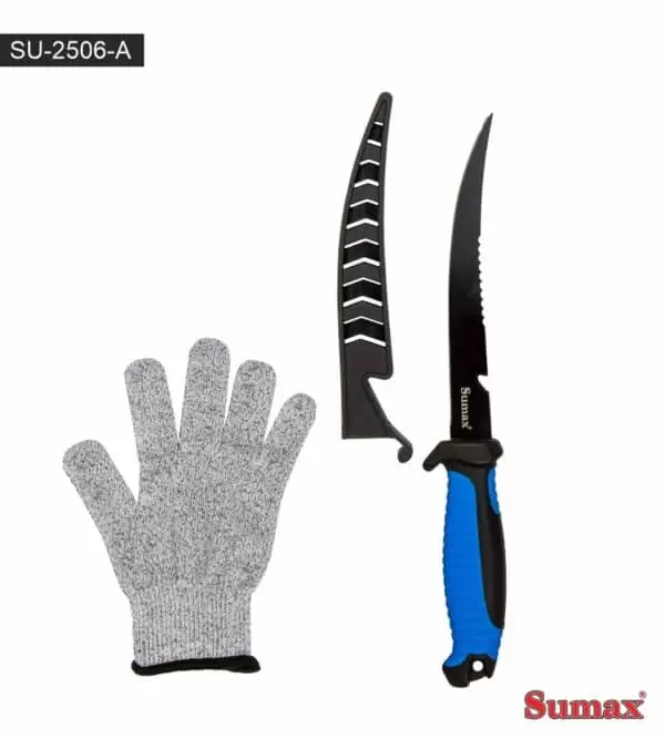 CUCHILLO SUMAX SU-2506 - Combo de cuchillos fileteadores y guante de protección.