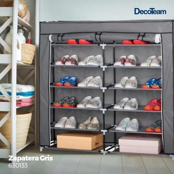 Zapatera DecoTeam Gris 630133 - Organiza tus zapatos con estilo