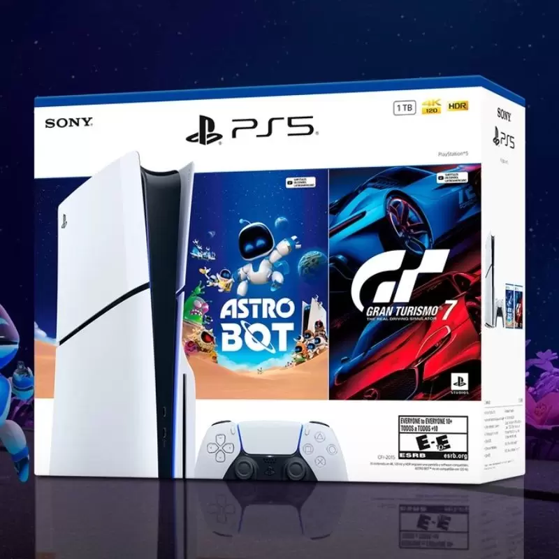 PlayStation 5 Slim 1TB con Astro Bot y Gran Turismo 7