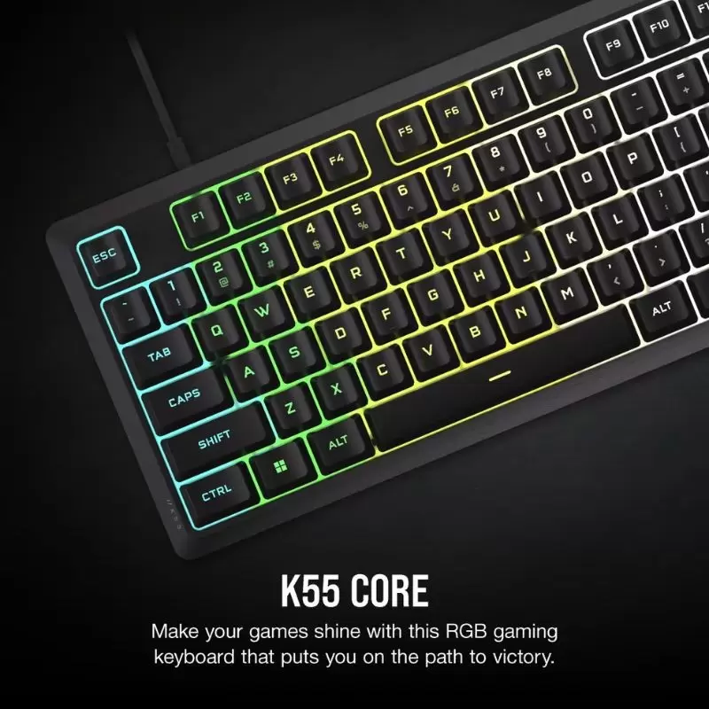 Teclado Gamer Corsair K55 Core RGB - Rendimiento y Estilo