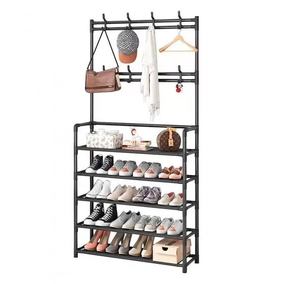Perchero con zapatero Decoteam DDZ-043: Organizador 2 en 1, elegante.
