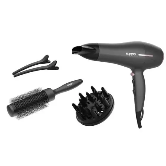 Secador de pelo Nappo NPS-272 con accesorios: potente y versátil.