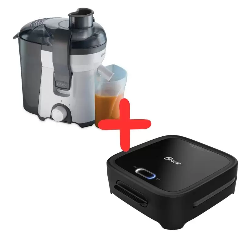Combo Oster: Sandwichera y Extractor de Jugos, Cocina Fácil