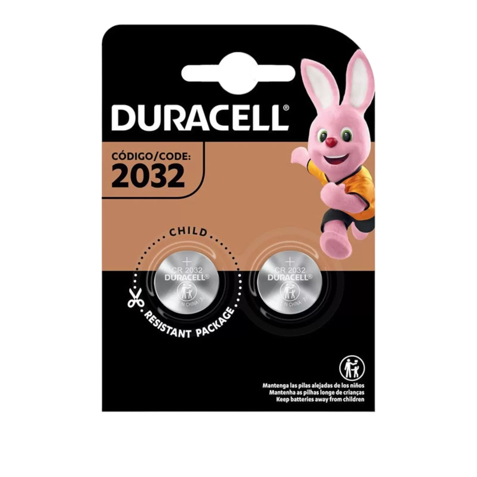 PILA BOTÓN DURACELL CR2032 - Energía duradera y confiable para dispositivos.