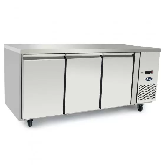 Mesa refrigerada inox Atosa 3 puertas 420lts -2 a 8°C