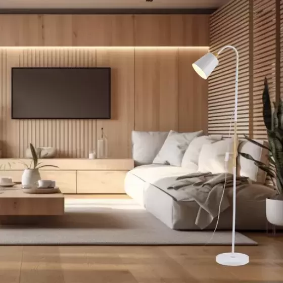 Lámpara de pie Decoteam DLL-036 blanca - Ideal para tu hogar