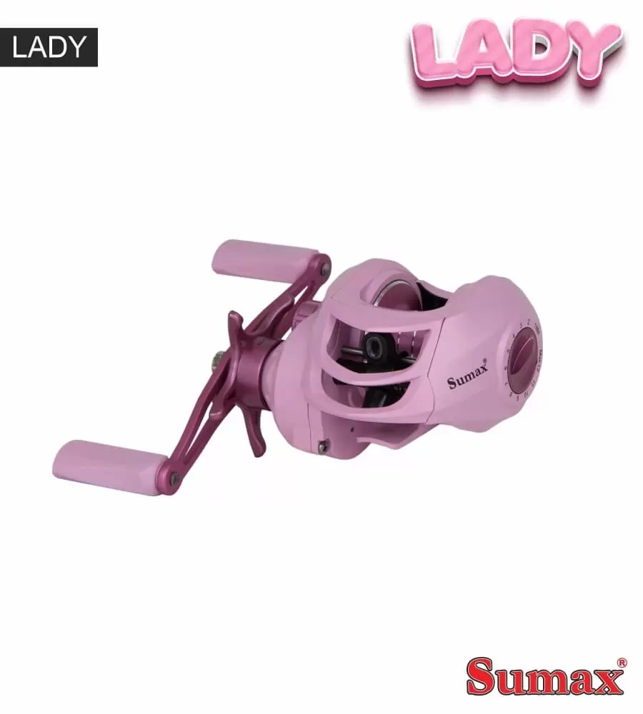 REEL SUMAX LADY LDS-9000: Reel de perfil bajo para pesca.
