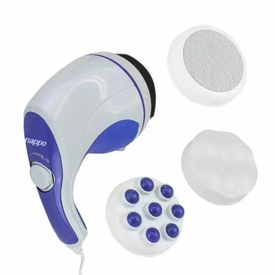 Masajeador corporal Nappo npm-119: 4 accesorios, ajuste de velocidad, diseño innovador.
