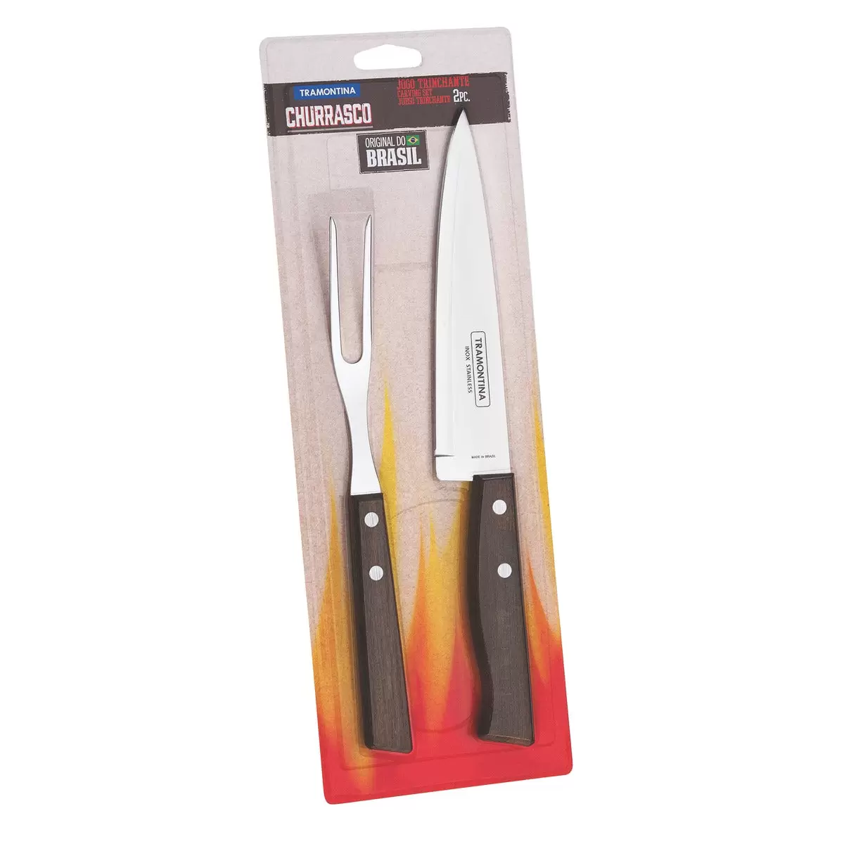 Juego Trinchante Tramontina 2 Piezas - Hojas Acero Inoxidable - Nuevo