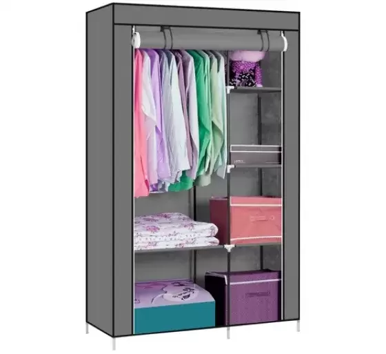 Ropero DecoTeam Gris 105*45*170cms DDR-005 - ¡Organiza tu ropa!