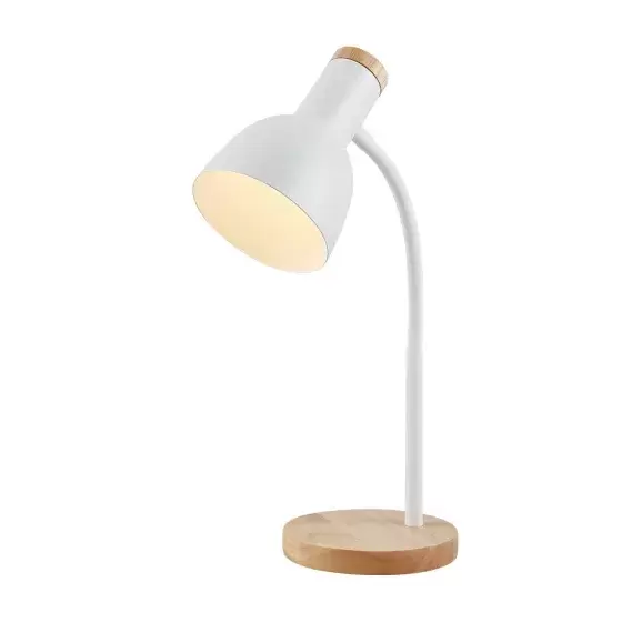 Lámpara de escritorio Decoteam Dol-035 blanca - Brazo ajustable, protección ocular