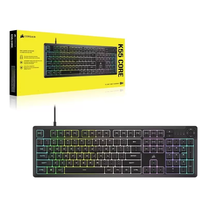 Teclado Gamer Corsair K55 Core RGB - Rendimiento y Estilo