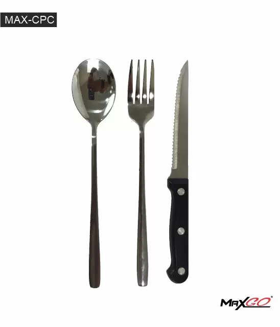 Juego de Cubiertos para Camping - Acero Inoxidable + ABS