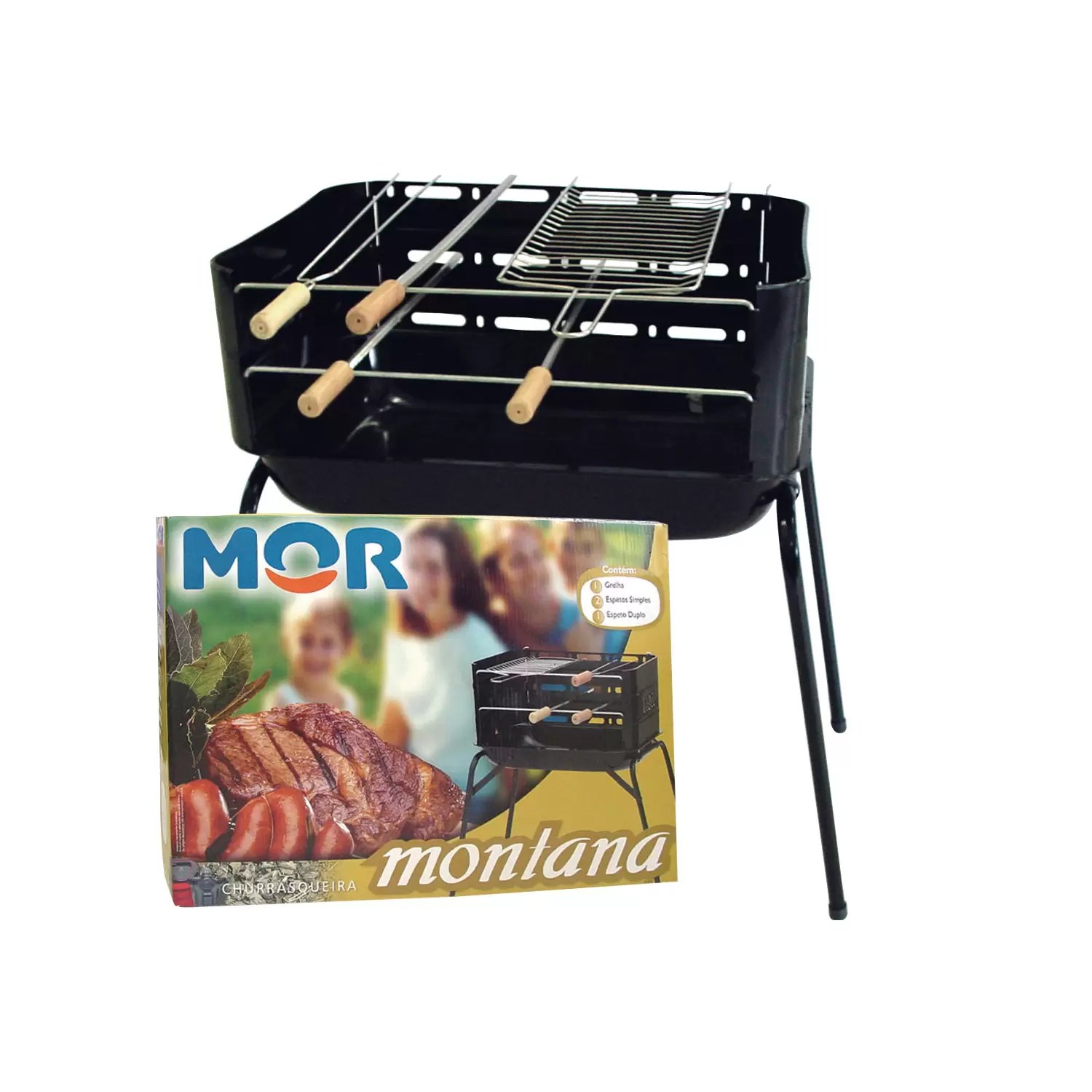 Parrilla portátil MOR Montana para camping y actividades al aire libre.