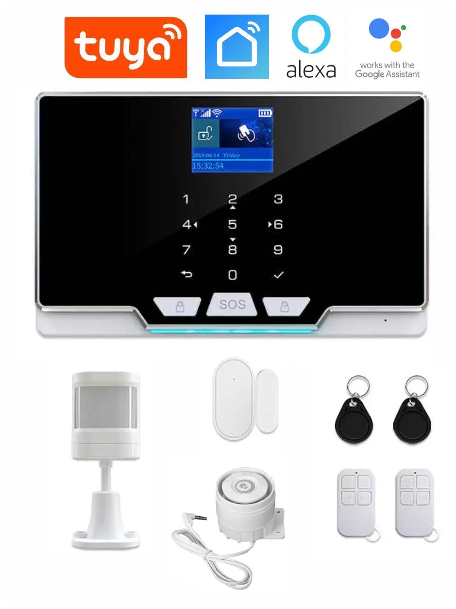 Alarmas WiFi/GSM G20M - Panel, sirena, detector, controles remotos, sensores.