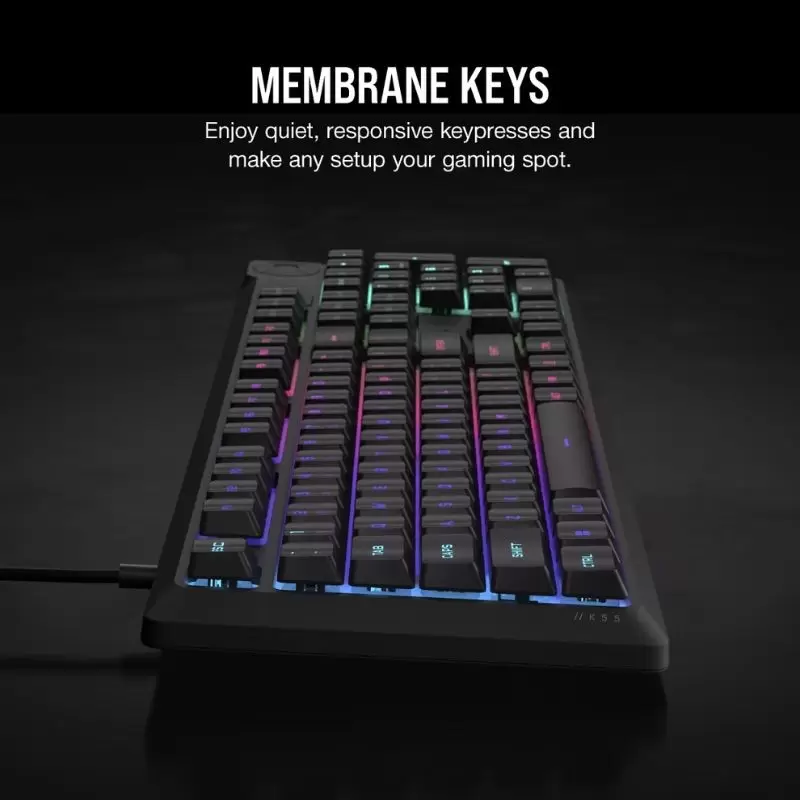 Teclado Gamer Corsair K55 Core RGB - Rendimiento y Estilo