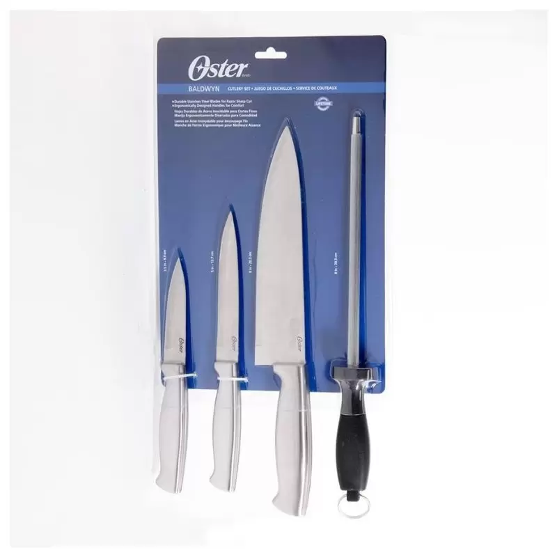 Set de Cuchillos Oster de Acero Inoxidable - 4 Piezas