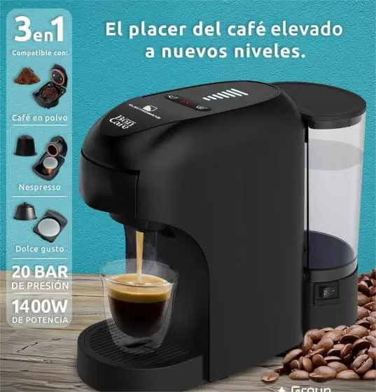 Cafetera Multicápsulas 3 en 1 - Electrobras - Negro - Nueva