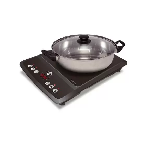 Placa de inducción Tokyo con olla, control digital y funciones programables