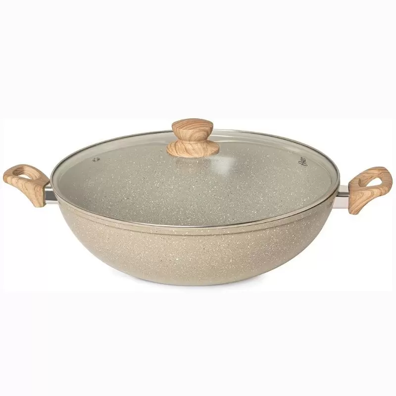 Sartén Oster Beige 7L con Tapa de Vidrio Templado