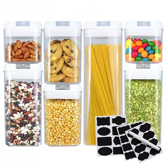 Set de recipientes Croix blanco 7 piezas, resistente y duradero.