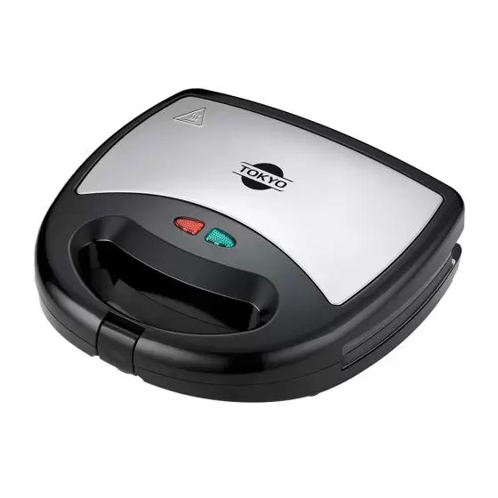 Sandwichera Tokyo 3 en 1: Grill, Wafle, Donas - Negro Inox