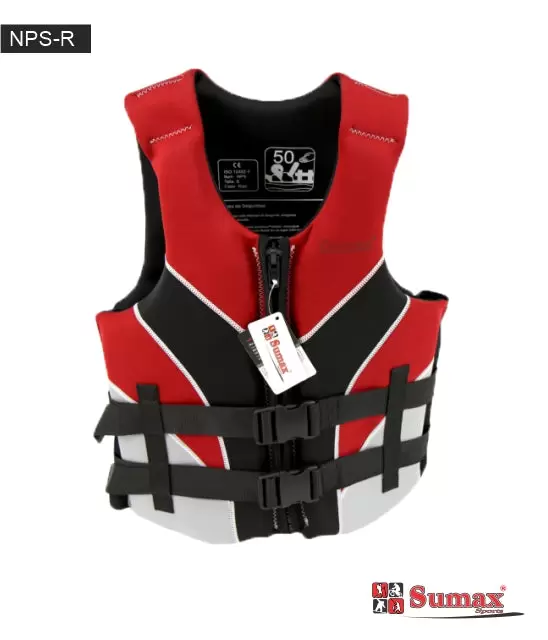 Chaleco Salvavidas Sumax Neoprene Rojo XL - 70-80 Kg - Nuevo