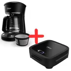 Combo Oster: Cafetera Programable 12 Tazas y Sandwichera Compacta