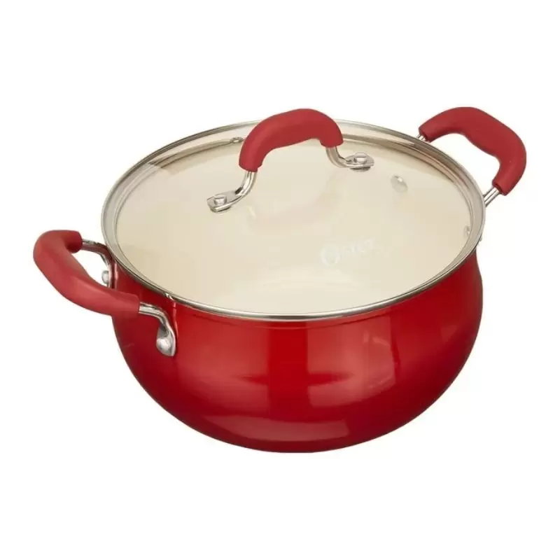 Set de Ollas Oster 5 Piezas Cerámica Rojo, Moderno y Funcional
