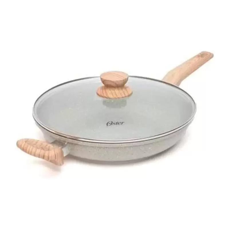 Sartén Oster Beige 2Lts con Tapa y Biocerámica Antiadherente